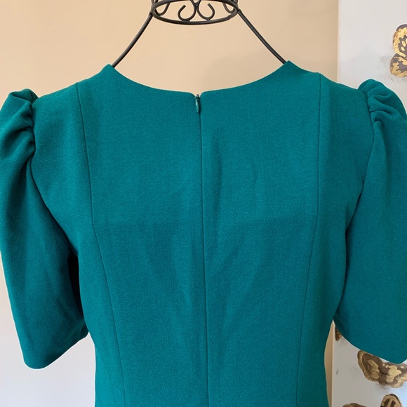 Eliza J Puff Sleeve Shift Dress NWOT green size 4 - Picture 13 of 15